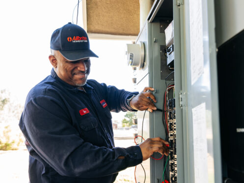 Allbritten - electrical services technician fixing circuit box